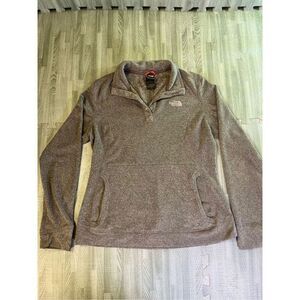 The North Face Pullover Fleece Gray Jacket With Buttons, Polartec,Women's Size M